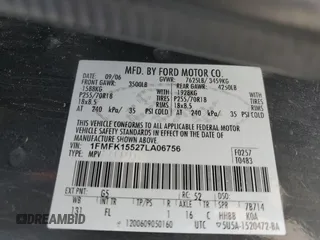 2007 Ford Expedition EL XLT with VIN 1FMFK15527LA06756, listed as a Copart auction lot 81134164 with 201,146 mi miles and Salvage Title. Bid and sale history available at carsss.com. Image 15.