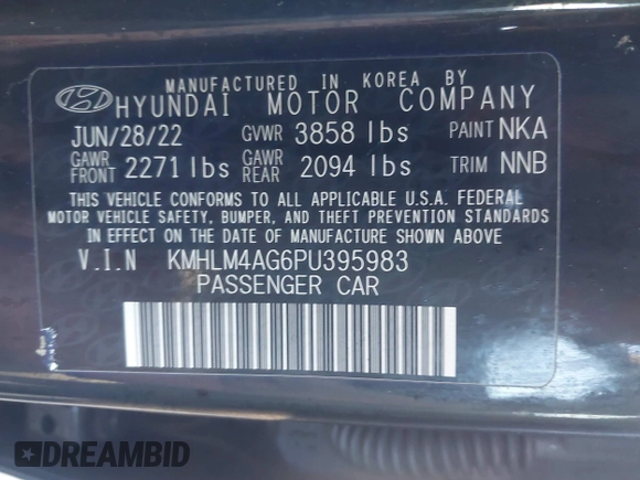 2023 Hyundai Elantra SEL z VIN KMHLM4AG6PU395983, wystawiony jako IAAI lot #41475408 z przebiegiem 45 478 mil mil oraz . Historia ofert i sprzedaży dostępna na DreamBid. Obrazek 9.