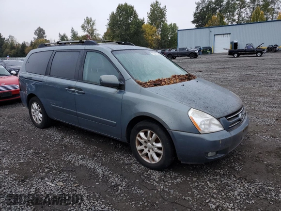 2006 Kia Sedona LX with VIN KNDMB233566097439, listed as a Copart auction lot 77644254 with 124,158 mi miles and Clean Title. Bid and sale history available at carsss.com. Image 4.