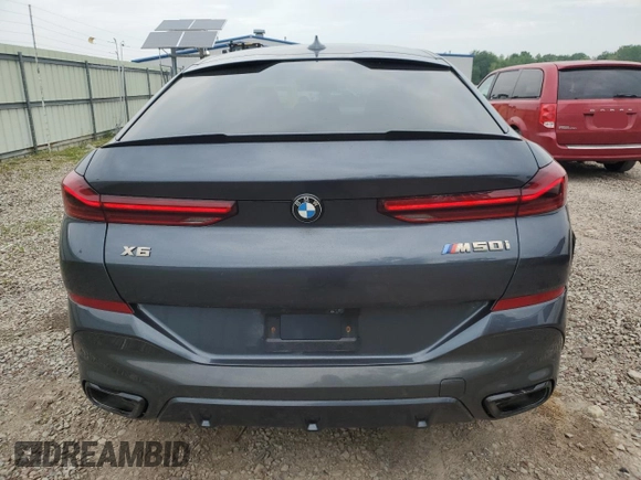 2021 BMW X6 M50i z VIN 5UXCY8C04M9D98591, wystawiony jako Copart lot #60606155 z przebiegiem 90 639 mil mil oraz Czysty tytuł • Clean title. Historia ofert i sprzedaży dostępna na DreamBid. Obrazek 6.