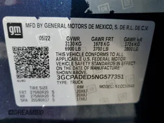 2022 Chevrolet Silverado 1500 RST with VIN 3GCPADED5NG577351, listed as a Copart auction lot 88489025 with 18,612 mi miles and Salvage Title. Bid and sale history available at DreamBid. Image 13.