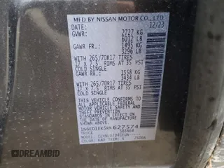2024 Nissan Frontier Pro-4X with VIN 1N6ED1EK5RN627574, listed as a Copart auction lot 43977725 with 12,019 mi miles and Salvage title. Bid and sale history available at DreamBid. Image 14.