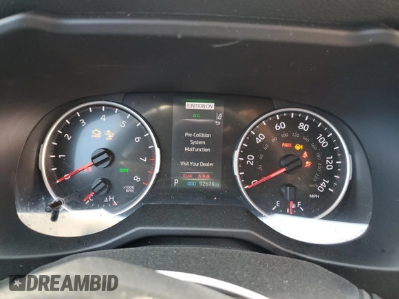 2021 Toyota RAV4 XLE Premium with VIN 2T3A1RFV3MC195877, listed as a Copart auction lot 55220955 with 92,679 mi miles and Salvage title. Bid and sale history available at DreamBid. Image 9.