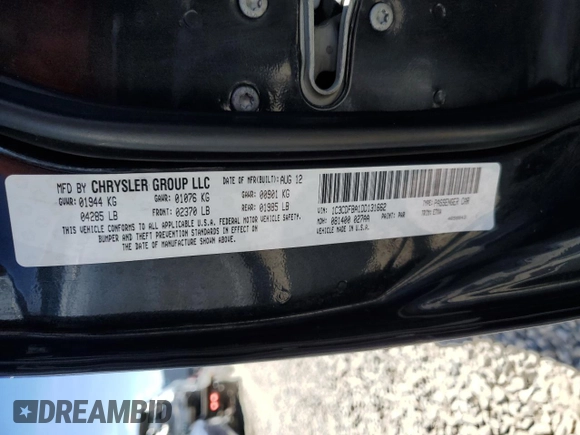2013 Dodge Dart SXT with VIN 1C3CDFBA1DD131662, listed as a Copart auction lot 50394485 with 143,044 mi miles and Salvage Title. Bid and sale history available at carsss.com. Image 12.