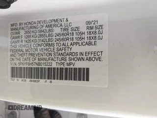2022 Honda Pilot EX-L с VIN 5FNYF6H57NB015222, выставлен на аукционе IAAI как лот 42072651 с пробегом 40 151 миль миль и . История ставок и продаж доступна на DreamBid. Изображение 9.