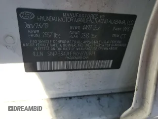 2019 Hyundai Sonata SEL with VIN 5NPE34AF9KH770971, listed as a Copart auction lot 42412585 with Not Provided miles and Clean Title. Bid and sale history available at DreamBid. Image 12.