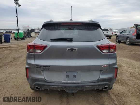 2022 Chevrolet TrailBlazer RS with VIN KL79MUSL3NB031990, listed as a Copart auction lot 47277075 with 31,648 mi miles and Salvage Title. Bid and sale history available at DreamBid. Image 6.