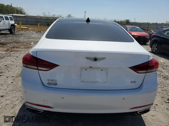 2017 Genesis G80 3.8L z VIN KMHGN4JE6HU174446, wystawiony jako Copart lot #50921035 z przebiegiem 76 051 mil mil oraz Szkody całkowita. Historia ofert i sprzedaży dostępna na DreamBid. Obrazek 6.