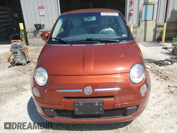 2012 FIAT 500 Pop with VIN 3C3CFFAR2CT349152, listed as a Copart auction lot 53361035 with 125,656 mi miles and Salvage Title. Bid and sale history available at carsss.com. Image 5.