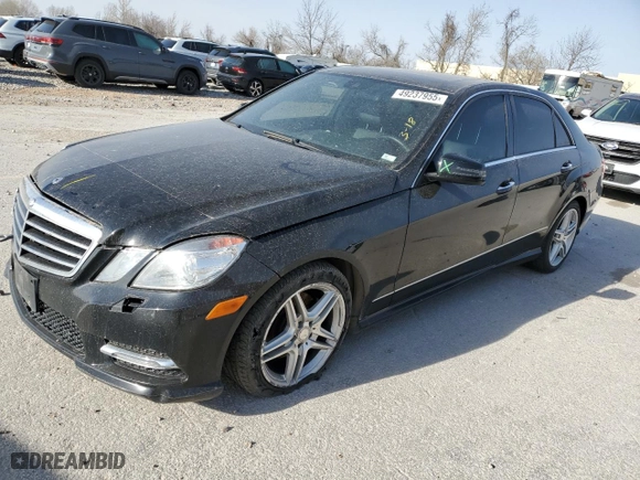 2013 Mercedes-Benz E-Class E 350 Luxury with VIN WDDHF8JB3DA737070, listed as a Copart auction lot 49237955 with 164,646 mi miles and Salvage Title. Bid and sale history available at carsss.com. Image 1.