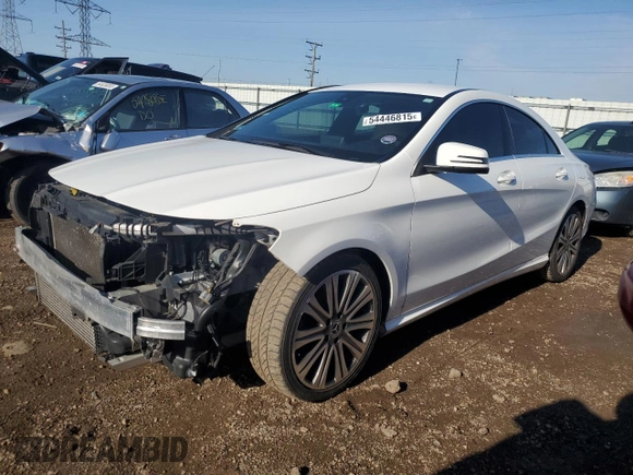 2018 Mercedes-Benz CLA 250 with VIN WDDSJ4EBXJN658054, listed as a Copart auction lot 54446815 with 94,834 mi miles and Salvage title. Bid and sale history available at DreamBid. Image 1.