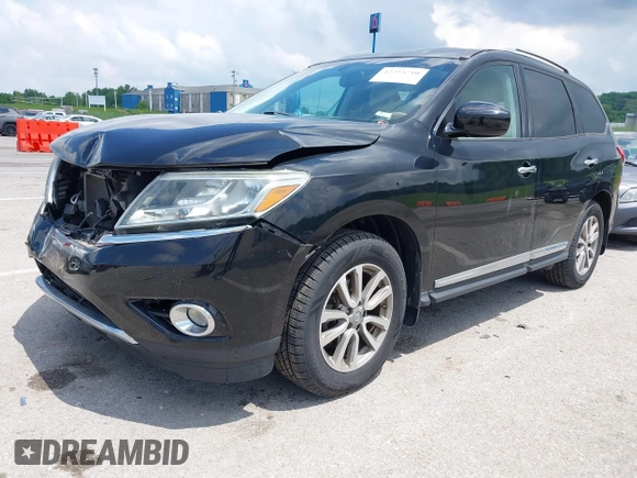 2014 Nissan Pathfinder S with VIN 5N1AR2MM1EC696341, listed as a IAAI auction lot 42255710 with 99,680 mi miles and . Bid and sale history available at DreamBid. Image 2.