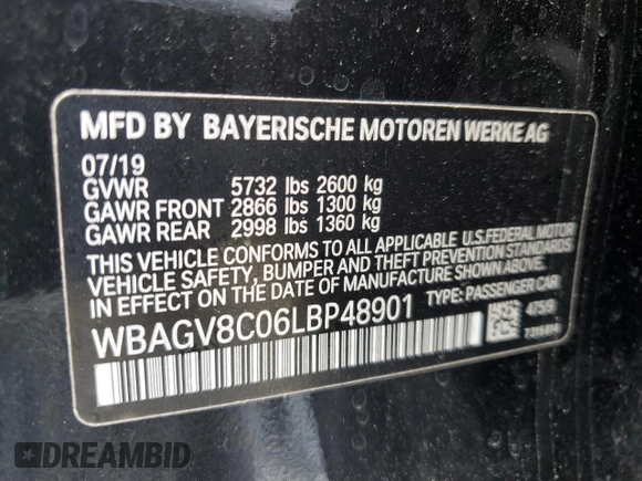 2020 BMW 8 Series M850i z VIN WBAGV8C06LBP48901, wystawiony jako Copart lot #57595725 z przebiegiem 88 332 mil mil oraz Czysty tytuł • Clean title. Historia ofert i sprzedaży dostępna na DreamBid. Obrazek 13.