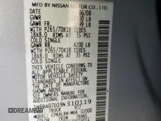 2009 Nissan Titan SE with VIN 1N6BA07D19N310119, listed as a Copart auction lot 47060995 with 293,195 mi miles and Clean Title. Bid and sale history available at carsss.com. Image 12.
