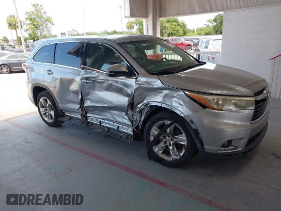 2015 Toyota Highlander Limited with VIN 5TDYKRFH4FS084294, listed as a IAAI auction lot 42588040 with 86,853 mi miles and . Bid and sale history available at DreamBid. Image 1.