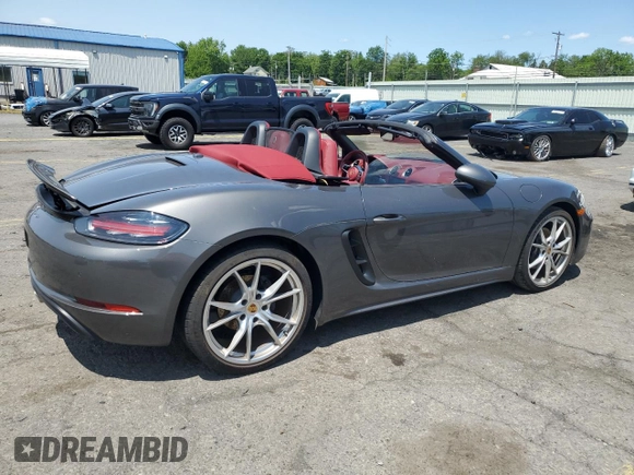 2023 Porsche Boxster with VIN WP0CA2A8XPS205012, listed as a Copart auction lot 59176455 with Not provided miles and Salvage title. Bid and sale history available at DreamBid. Image 3.