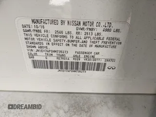 2017 Infiniti Q50 3.0t Premium with VIN JN1EV7AP0HM735273, listed as a IAAI auction lot 41974059 with 82,824 mi miles. Bid and sale history available at carsss.com. Image 9.