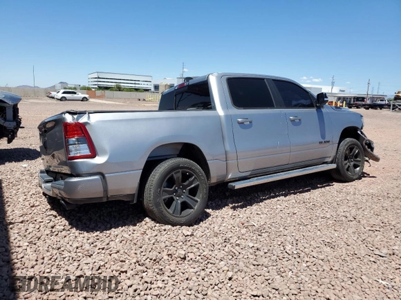 2021 Ram 1500 Lone Star with VIN 1C6RREFT2MN590066, listed as a Copart auction lot 56341115 with 9,366 mi miles and Salvage title. Bid and sale history available at DreamBid. Image 3.