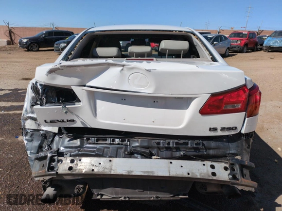 2006 Lexus IS 250 z VIN JTHBK262365014010, wystawiony jako Copart lot #51714745 z przebiegiem 213 182 mil mil oraz Szkody całkowita. Historia ofert i sprzedaży dostępna na DreamBid. Obrazek 6.