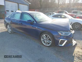 2020 Audi A4 Premium Plus with VIN WAUENAF43LN010548, listed as a IAAI auction lot 41448707 with 46,397 mi miles and . Bid and sale history available at carsss.com. Image 1.