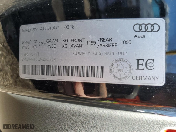 2018 Audi S5 Coupe Prestige with VIN WAUR4AF55JA090159, listed as a Copart auction lot 45726024 with 73,658 mi miles. Bid and sale history available at carsss.com. Image 12.