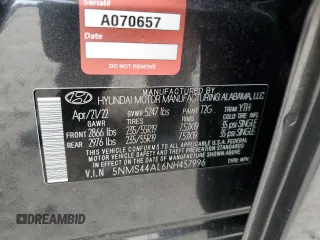 2022 Hyundai Santa Fe Limited with VIN 5NMS44AL6NH457996, listed as a Copart auction lot 70285674 with 9,021 mi miles and Salvage Title. Bid and sale history available at carsss.com. Image 15.