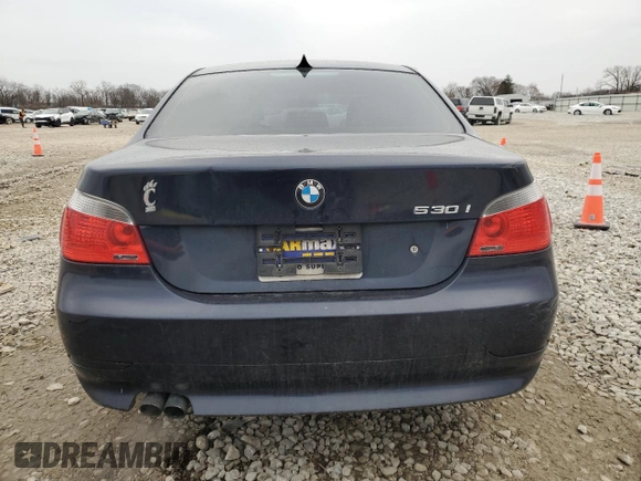 2006 BMW 5 Series 530i with VIN WBANE73586CM43086, listed as a Copart auction lot 48191405 with 201,870 mi miles and Salvage Title. Bid and sale history available at carsss.com. Image 6.