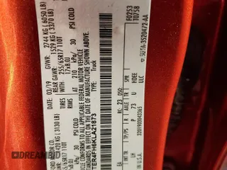 2019 Ford Ranger XL z VIN 1FTER4FH6KLA21873, wystawiony jako Copart lot #53943345 z przebiegiem 81 336 mil mil oraz Szkoda całkowita • Salvage title. Historia ofert i sprzedaży dostępna na DreamBid. Obrazek 12.