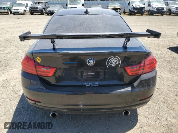 2015 BMW 4 Series 435i with VIN WBA3R1C51FK195536, listed as a Copart auction lot 57846985 with 105,626 mi miles and Salvage title. Bid and sale history available at DreamBid. Image 6.