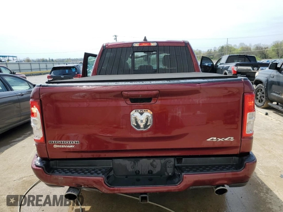 2022 Ram 1500 Big Horn with VIN 1C6SRFFTXNN459671, listed as a Copart auction lot 52813175 with 40,497 mi miles and Salvage Title. Bid and sale history available at carsss.com. Image 6.