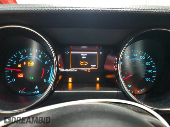 2017 Ford Mustang GT with VIN 1FA6P8CF5H5335019, listed as a Copart auction lot 55228215 with 38,550 mi miles and Salvage title. Bid and sale history available at DreamBid. Image 9.
