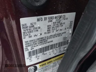 2015 Ford Expedition Max XLT с VIN 1FMJK1JTXFEF49399, выставлен на аукционе IAAI как лот 41998369 с пробегом 147 166 миль миль и . История ставок и продаж доступна на DreamBid. Изображение 9.