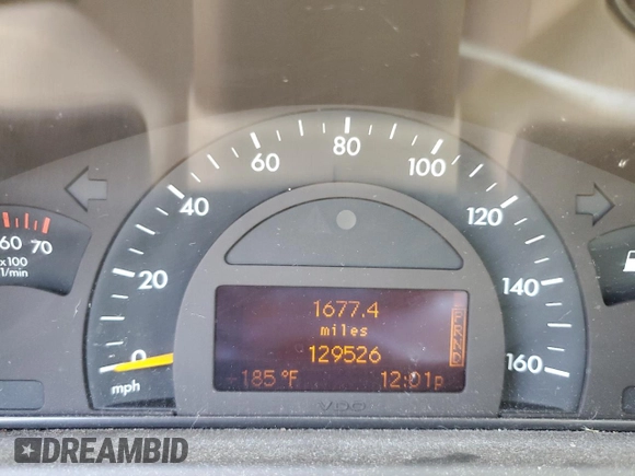2003 Mercedes-Benz C 320 with VIN WDBRF64JX3F398183, listed as a Copart auction lot 73837514 with 129,526 mi miles and Salvage Title. Bid and sale history available at DreamBid. Image 9.