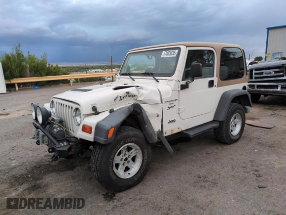 1999 Jeep Wrangler Sport with VIN 1J4FY19S2XP421162, listed as a Copart auction lot 57683835 with 152,636 mi miles and Salvage title. Bid and sale history available at DreamBid. Image 1.