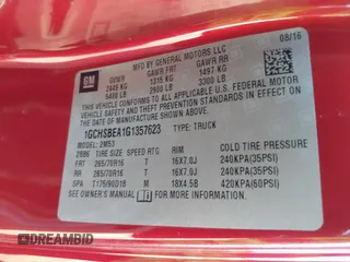 2016 Chevrolet Colorado 2WD WT с VIN 1GCHSBEA1G1357623, выставлен на аукционе IAAI как лот 42321255 с пробегом 130 818 миль миль и . История ставок и продаж доступна на DreamBid. Изображение 9.