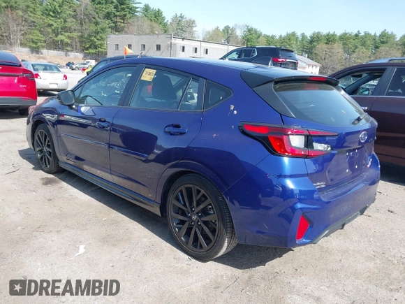 2024 Subaru Impreza RS with VIN JF1GUHJC5R8234813, listed as a IAAI auction lot 42145026 with 27,639 mi miles. Bid and sale history available at carsss.com. Image 3.