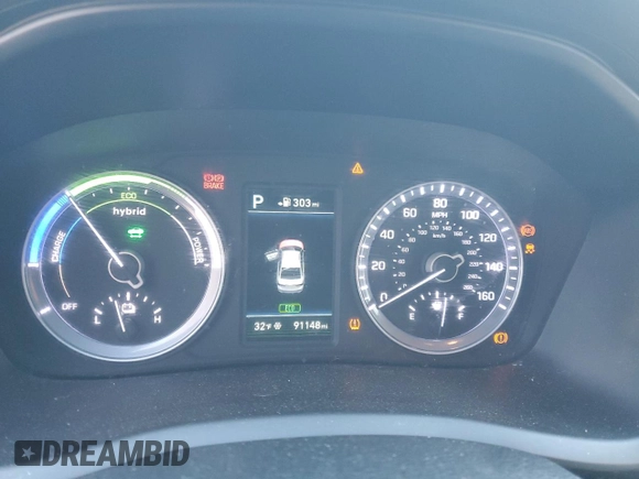 2018 Hyundai Sonata Hybrid SE with VIN KMHE24L31JA082504, listed as a Copart auction lot 88340645 with 91,148 mi miles and Salvage Title. Bid and sale history available at carsss.com. Image 9.