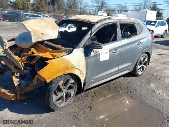2017 Hyundai Tucson Value with VIN KM8J33A29HU470606, listed as a IAAI auction lot 41575284 with 1 mi miles. Bid and sale history available at carsss.com. Image 2.
