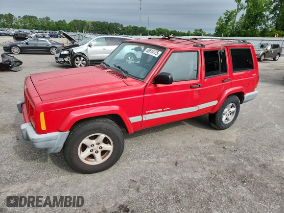 2001 Jeep Cherokee Sport with VIN 1J4FF48S31L515607, listed as a Copart auction lot 58614175 with 178,138 mi miles and Non repairable. Bid and sale history available at DreamBid. Image 1.