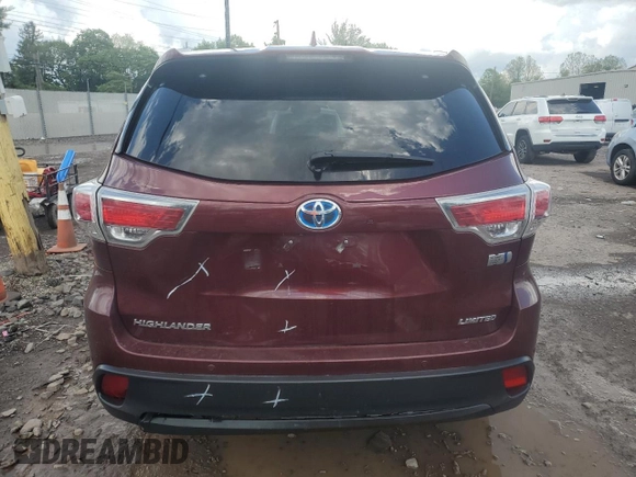 2016 Toyota Highlander Limited with VIN 5TDDCRFH8GS017730, listed as a Copart auction lot 55986315 with 71,593 mi miles and Clean title. Bid and sale history available at DreamBid. Image 6.