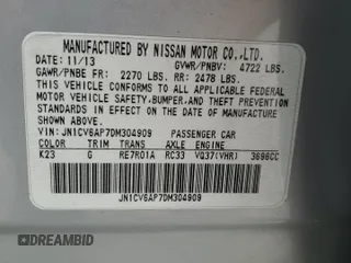 2013 Infiniti G37 Journey with VIN JN1CV6AP7DM304909, listed as a Copart auction lot 51090925 with Not Provided miles and Salvage Title. Bid and sale history available at DreamBid. Image 13.
