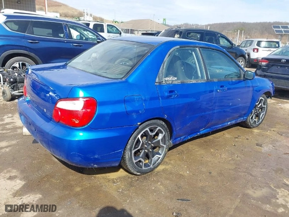 2005 Subaru Impreza Sedan (Natl) WRX with VIN JF1GD29625G503684, listed as a IAAI auction lot 41608594 with 130,784 mi miles. Bid and sale history available at carsss.com. Image 4.