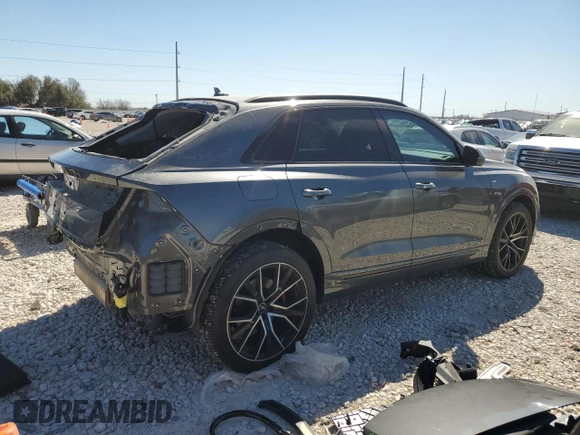 2020 Audi Q8 Premium Plus with VIN WA1EVAF13LD022210, listed as a Copart auction lot 48252815 with 50,034 mi miles and Salvage Title. Bid and sale history available at carsss.com. Image 3.