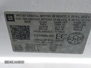 2019 GMC Terrain Denali with VIN 3GKALXEX7KL101072, listed as a IAAI auction lot 42361416 with 91,097 mi miles and . Bid and sale history available at DreamBid. Image 9.