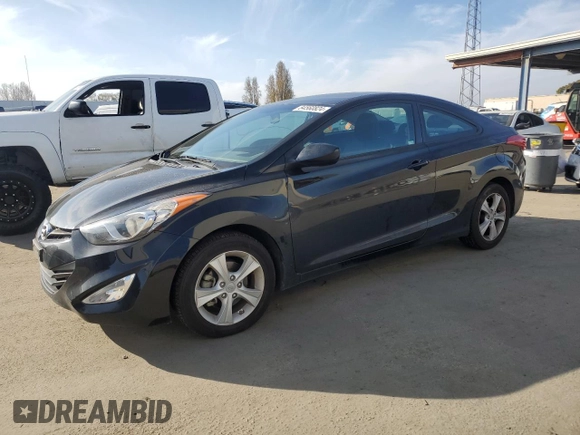 2013 Hyundai Elantra Coupe GS PZEV with VIN KMHDH6AE5DU003364, listed as a Copart auction lot 84560824 with 75,204 mi miles and Clean Title. Bid and sale history available at carsss.com. Image 1.