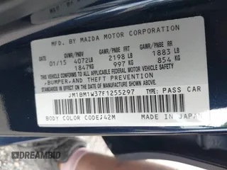 2015 Mazda 3 S Grand Touring with VIN JM1BM1W37F1255297, listed as a IAAI auction lot 41836467 with 145,361 mi miles and . Bid and sale history available at DreamBid. Image 8.