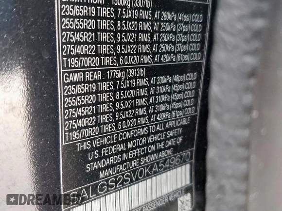 2019 Land Rover Range Rover HSE with VIN SALGS2SV0KA549670, listed as a Copart auction lot 64808565 with 140,043 mi miles and Clean title. Bid and sale history available at DreamBid. Image 13.