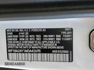 2021 Porsche Cayenne z VIN WP1BA2AY1MDA42695, wystawiony jako Copart lot #71507412 z przebiegiem 20 359 mil mil oraz . Historia ofert i sprzedaży dostępna na DreamBid. Obrazek 15.