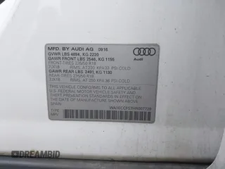 2017 Audi Q3 Premium z VIN WA1ECCFS7HR007729, wystawiony jako IAAI lot #42066580 z przebiegiem 116 460 mil mil oraz . Historia ofert i sprzedaży dostępna na DreamBid. Obrazek 9.
