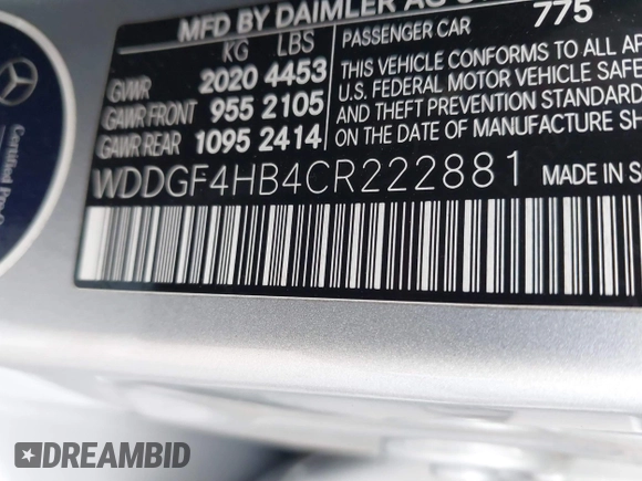 2012 Mercedes-Benz C-Class C 250 Sport with VIN WDDGF4HB4CR222881, listed as a IAAI auction lot 41783860 with 109,759 mi miles. Bid and sale history available at carsss.com. Image 9.